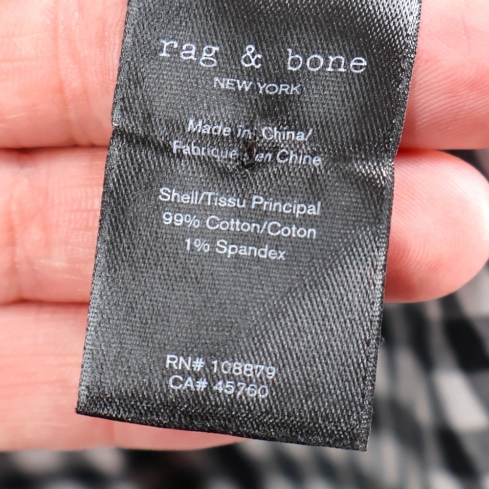 Rag & Bone Ames Gingham Check Oversized Blazer Black White Office Siren 10 EUC - Picture 5 of 12